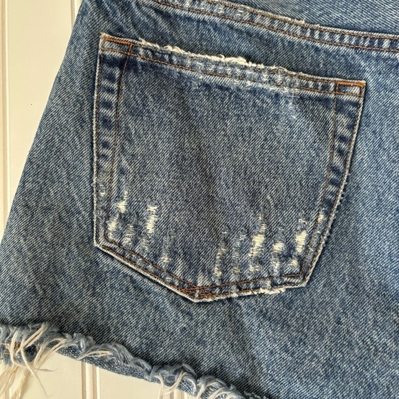 AGOLDE | Women's Distressed Parker Cut Off Shorts Size 28 Button Fly - Picture 13 of 15